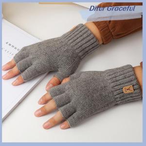 Ditur Dệt Kim Dày Nhiệt Nửa Ngón Tay Găng Tay Phụ Nữ Người Đàn Ông Mùa Đông Ngoài Trời Lái Xe Ngón Găng Tay Màn Hình Cảm Ứng Găng Tay
