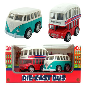 Toy Addict 2-In-1 Mini Bus DieCast Mobil Pullback Mainan Anak