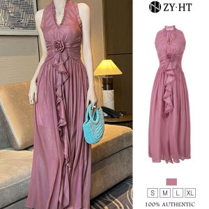 ZYHT EraVogue Womens Dresses Pink Dresses A-Shape Dresses Necktie Dresses Work Dresses Hiso Dresses Vintage Dresses Work Dresses Party Dresses Evening Dresses 70350