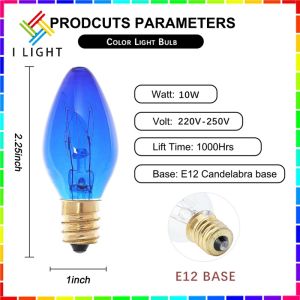 （Fast Delivery）220-250V Pilot Bulb Mini Candle Bulb Clear/Green/Blue/Yellow/Red