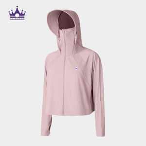 CS QUEEN-UV Protect Jacket Women Ice Silk Cooling Wide Brim Hood Long Sleeve Yoga Running Cycling(CS03)
