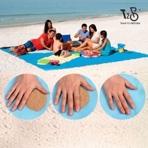 T2P Large Size200cm x 200cm Sand Proof Beach Mat Dirt & Dust Disappear for Sandy Outdoor Sand
