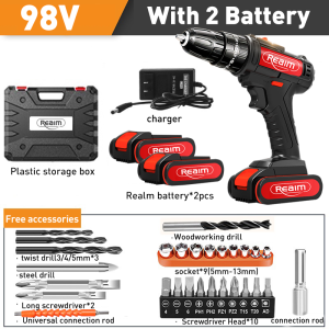 Cordless Electric Drilll Hammer DrillPercussion Cordless dril Drill Driver Double-Speed Drill Set Cordless drill set
