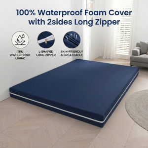 10 Inches Thickness Waterproof Foam Cover with Long Zipper Water Resistand Bed Sheet with Zipper