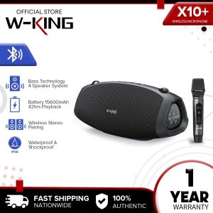 W-KING X10 Portable Loud Bluetooth Speakers with Subwoofer 70W Portable Outdoor Speakers Bluetooth Wireless Waterproof Triple Passive Radiators-Deep Bass/Hi-fi Audio/DSP/42H/Power Bank/TF/AUX/EQ/Opener