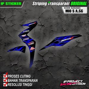 (COD) STICKER STRIPING MOTOR YAMAHA MIO S VARIASI DESAIN RACING HOLOGRAM DAN TRANSPARAN KODE A.56
