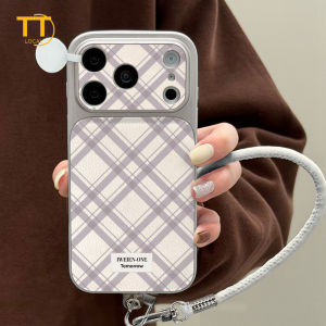 Tri-Town Luxury Lychee Leather Case For iPhone 17 16 15 11 12 13 14 Pro Max Hard Back Cover Skin Feel Casing with Phone Strap #EV25