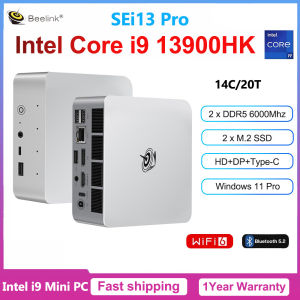 Beelink SEi13 Pro Mini PC Core I9 13900HK 32GB DDR5 M.2 Pcie 4.0 X4 1TB SSD Triple Display Wifi6 BT5.2 4K DP Type C