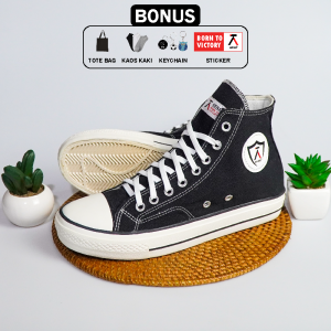 SEPATU SNEAKERS PRIA WANITA HITAM PUTIH COWO KEREN BUAT GAYA SEPATU WANITA TERBARU SEPATU SNEAKER WANITA CANVAS AUTHENTIK OTENTIK SLOP SEPATU SEKOLAH SEPATU KEREN  SEPATU KULIAH SEPATU PRIA KEREN LAKI LAKI CEWEK DEWASA BRAND LOKAL AKNA RAJALELAKI