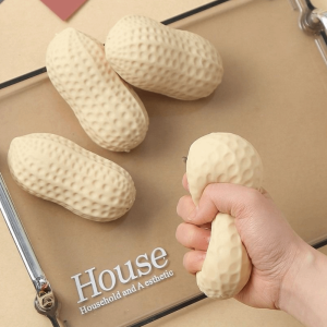 JURHOMIE Slow Rebound Simulated Peanut Squeeze Toy Stress Relief Soft Decompression Toy Creative Squeeze Fidget Toy Kids Adults