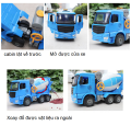 Đồ chơi trẻ em Xe chở xi măng (xe bồn, xe trộn bê tông) siêu to màu xanh mô hình xe cỡ lớn có tay quay và thùng trộn xoay được vật liệu. 
