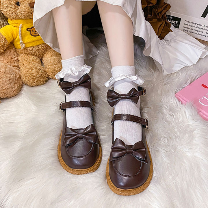 Japanese lolita bow jk shoes yv30404