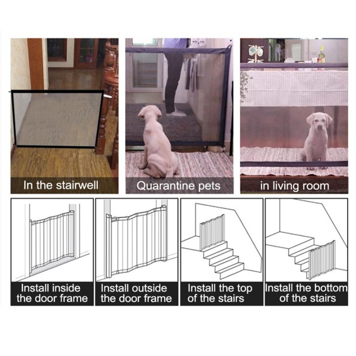 Pet%20Gate%20Baby%20Gate%20Magic%20Mesh%20Pet%20Gate%20Enclosure%20Fences%20Adjustable%20Portable%20Folding%20Mesh%20Dog%20Gate%20-%20Image%205