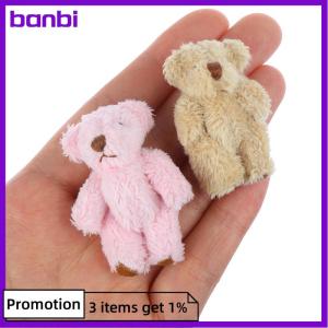 Banbi 4.5CM Cute Bear Doll Long Hair Bear DIY Clothes or Mobile Handmade Accessories