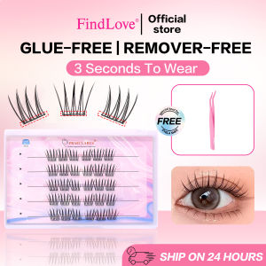 [Glue Free Eyelash] PRAECLARUS Girl Group Eyelashes C Curl 11-13mm Lashes Self-adhesive Eyelashes Natural No Glue Eye Lash For Beginner Eyelashes Extension Set With Tweezer