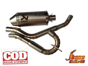 knalpot racing motor akrapovic untuk motor crf 150 l fullset