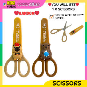 (READY STOCK)Safety Capybara Scissors Stainless Steel with Protector Stationery Kid Present Gift DIY Craft Paper Cutting Cute Stationery剪刀安全圆角带有保护套手工手账裁剪diyGunting keselamatan dengan pelindung