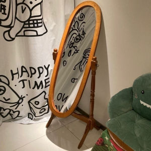 💖SG local stock💖Full body mirror Standing mirror with storage Stand mirror Full length mirror Solid wood Adjustable
