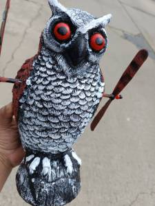 ฮูก นกฮูก  ไล่นกพิราบ ไล่นกกระจอก ตามระเบียง ปีกขยับตามลมธรรมชาติ ทนแดด ฝน ฮูกไล่นก