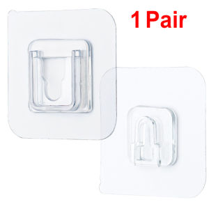 10/5 Pairs Double-Sided Adhesive Wall Hooks Transparent Strong Hanger Hook Invisible Traceless Wall Storage for Kitchen Bathroom