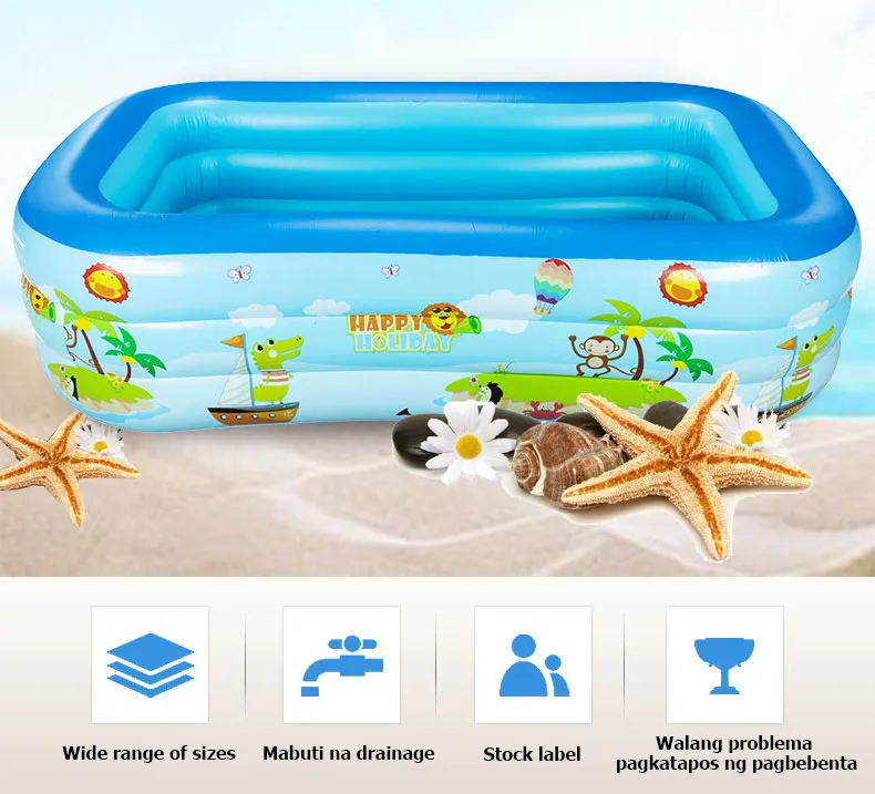 🔥Original 24 hours delivery✅ Swimming pool for kids sale Rectangular  Durable Thickened portable inflatable swimming pool
