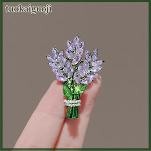 tuokaiguoji Thời Trang Pha Lê Hoa Oải Hương Trâm Cài Pins Phụ Nữ Quần Áo Wedding Trang Sức Đảng Phụ Kiện Quà Tặng