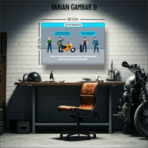 Dekorasi Dinding Bengkel Motor ukuran 30 x 20 cm / Poster Dinding Bengkel Motor / Hiasan Bengkel