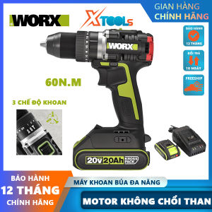Máy khoan pin 3 chức năng motor không chổi than WORX WU369 máy khoan búa cầm tay momen 60Nm tốc độ 2100v/p khoan bê tông gỗ sắt...
