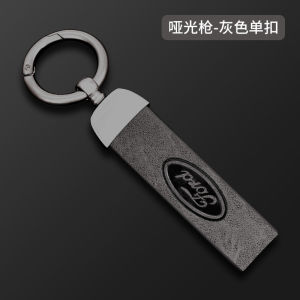 Genuine Leather Flip Remote Car Key Fob Case Cover Shell Holder Protector Zinc Alloy Metal Keychain For Ford Ranger Wildtrak Kuga Fiesta Ecosport Mondeo Focus Escape Transit Connect Custom Galaxy Tourneo C-Max S-Max