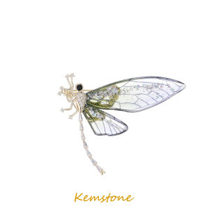Kemstone Crytal Dragonfly Brooch Fashion Jewelry for Women