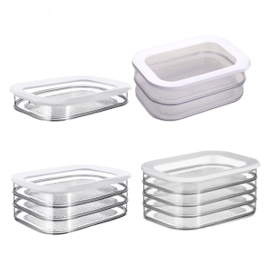 Sealed Leakproof Plastic Storage Container Dishwasher Safe Clear Kitchen Refrigerator Organiser Box With Lid