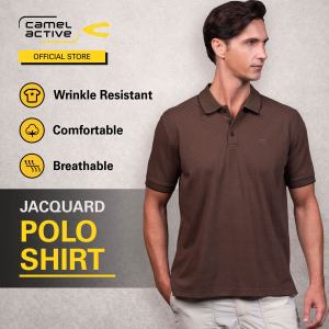 camel active Mens Outdoor Casual Regular Fit Polo Shirt - DK Brown 280-X26H1197