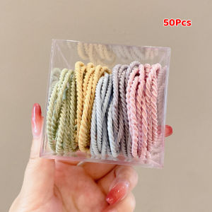50pcs/Pack Ins Coffee Elastic Hair Tie Ponytail Rubber Band Baby Kids Hair Rope Headband