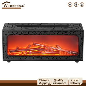 [Winnereco Flagship Mall] Fireplace Flame Essential Oil Diffuser 7 Colors Aromatherapy Diffuser with Timer Air Diffuser Humidifier for Home Bedroom Office Yoga