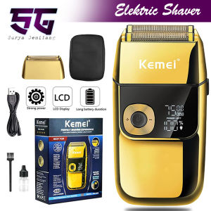 Alat Cukur Kumis & Jenggot Kemei KM-2028 Shaver Elektrik LCD Display Perfect Shaving