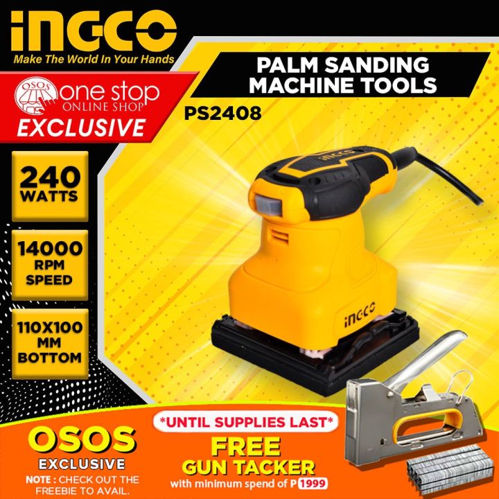 Ingco Palm Sanding Sander Polisher Machine 240W with Free 5 PCS