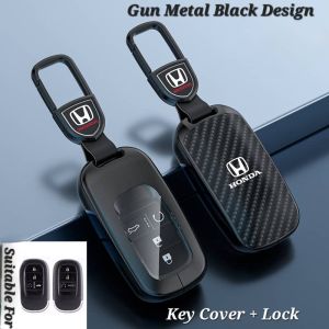 【B250 READY STOCK】New Honda Zinc Alloy Keychain Cover Carbon Fiber Design Car Remote Protective Box 2022-2024