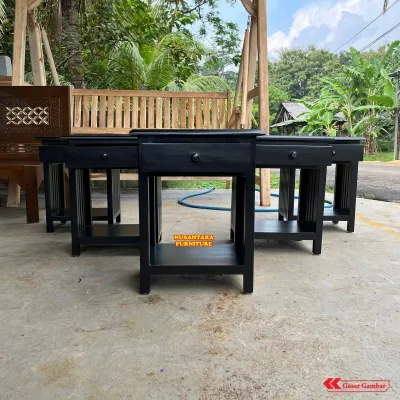 Meja Dispenser Nakas Meja Samping Kayu Jati 1 Laci Meja Kecil Berkualias