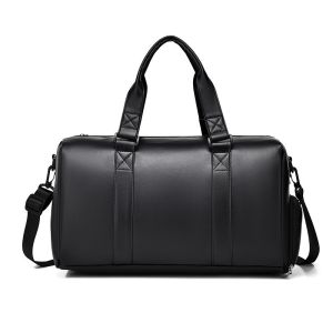 PU Leather Duffel Bag with Shoe Compartment Sling Duffle Bag Travel Bag Beg Balik Kampung Beg Baju Sling Bag (SL-061)