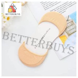 BETTER BUYS 1pair Women Cotton Boat Socks Non-slip Silicone Shallow Mouth Elastic Solid Cotton boat socks