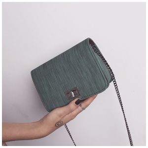 Japanese & Korean New Fashion On- Shoulder Crossbody Small Bag 时尚女包布纹链锁包
