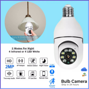 PENGIRIMAN CEPAT YILOT CCTV WiFi IP Camera IR Motion Sensor E27 2MP YS 2303 / cctv lampu pantau lewat hp jarak jauh wifi ada suara infrared bohlam otomatis / cctv rumah pantau lewat hp rumahan tanpa kabel model lampu lengkap