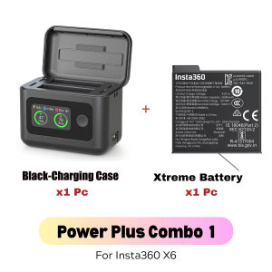 SYMIK Smart Charging Case with Screen for Insta360 X6 Lite Battery 1300mAh Xtreme Battery 2600mAh Power Combo Accessories