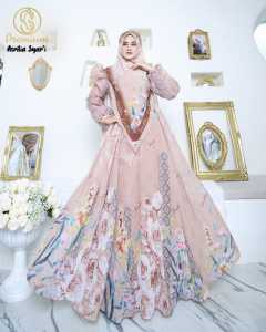 Asrilia Syari by Soekha Gamis Syari Set Khimar Premium Ceruty Digital Printing
