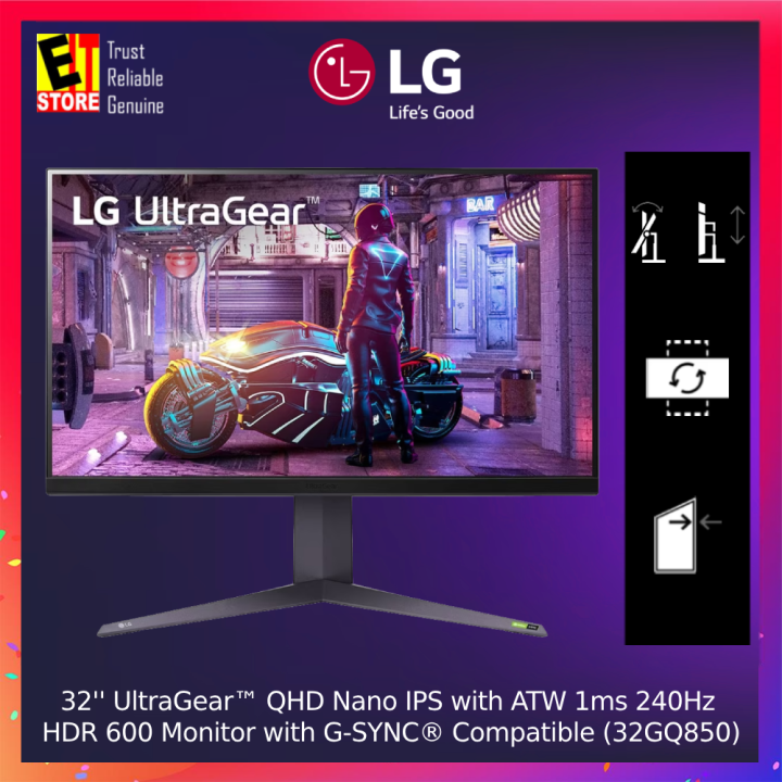 LG 32'' UltraGear™ QHD Nano / 2560 X 1440 / IPS / G-SYNC / 1ms / 240Hz ...