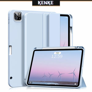 เคส KENKE iPad สำหรับ 10.9 นิ้ว 2022 iPad Air 4 Air 5 iPad Pro 11 (2020/2021/2022) iPad Pro 12.9 case พร้อมที่ใส่ดินสอเคส iPad อัจฉริยะพร้อม Soft TPU Back [รองรับการปลุกอัตโนมัติ/นอนหลับ] รองรับ Apple Pencil II สำหรับการชาร์จ