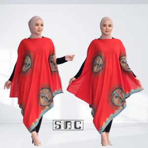 Dress batik kaftan asimetris imlek modern