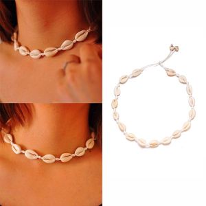 Bohemian Necklace Bracelet and Anklet Natural Sea Shell Pendant Necklace Choker Beach Jewellery for Women
