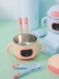 Daewoo Baby Thermal Insulation Bowl Charging Thermos Bowl Children Thermos Cup Baby Thermos Flask Stainless Steel Water-Free Intelligent Electric Lunch Outdoor Constant Temperature