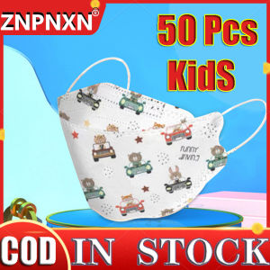 ZNPNXN kids face mask k94 mask budak kartun kids mask kf94 50pcs korea kn95 kids mask mask earloop cartoon pattern 3d protection face mask breathable comfortable 4ply protection 95% filter effect 3-12 years